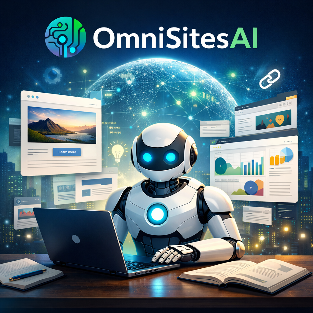 OmniSitesAI Review - AI-powered website platform interface showing automated site creation and management